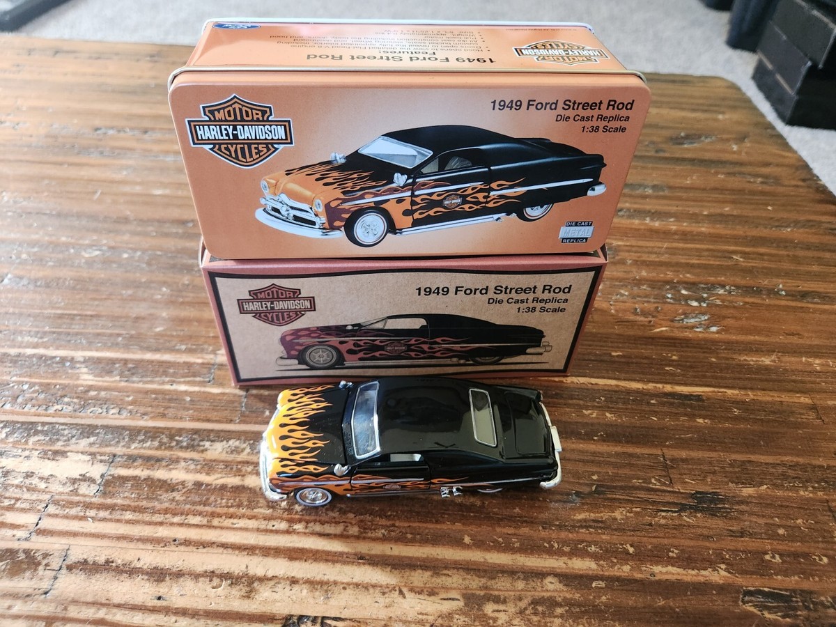 Harley Davidson Diecast 1949 49' Ford Street Rod 1/38 Scale Pull