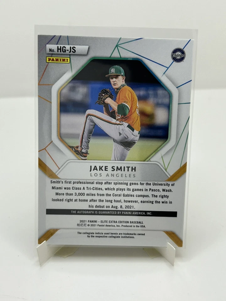 Jake Smith 2021 Panini Elite Extra Edition Hidden Gems Autograph HG-JS - Image 2 of 2