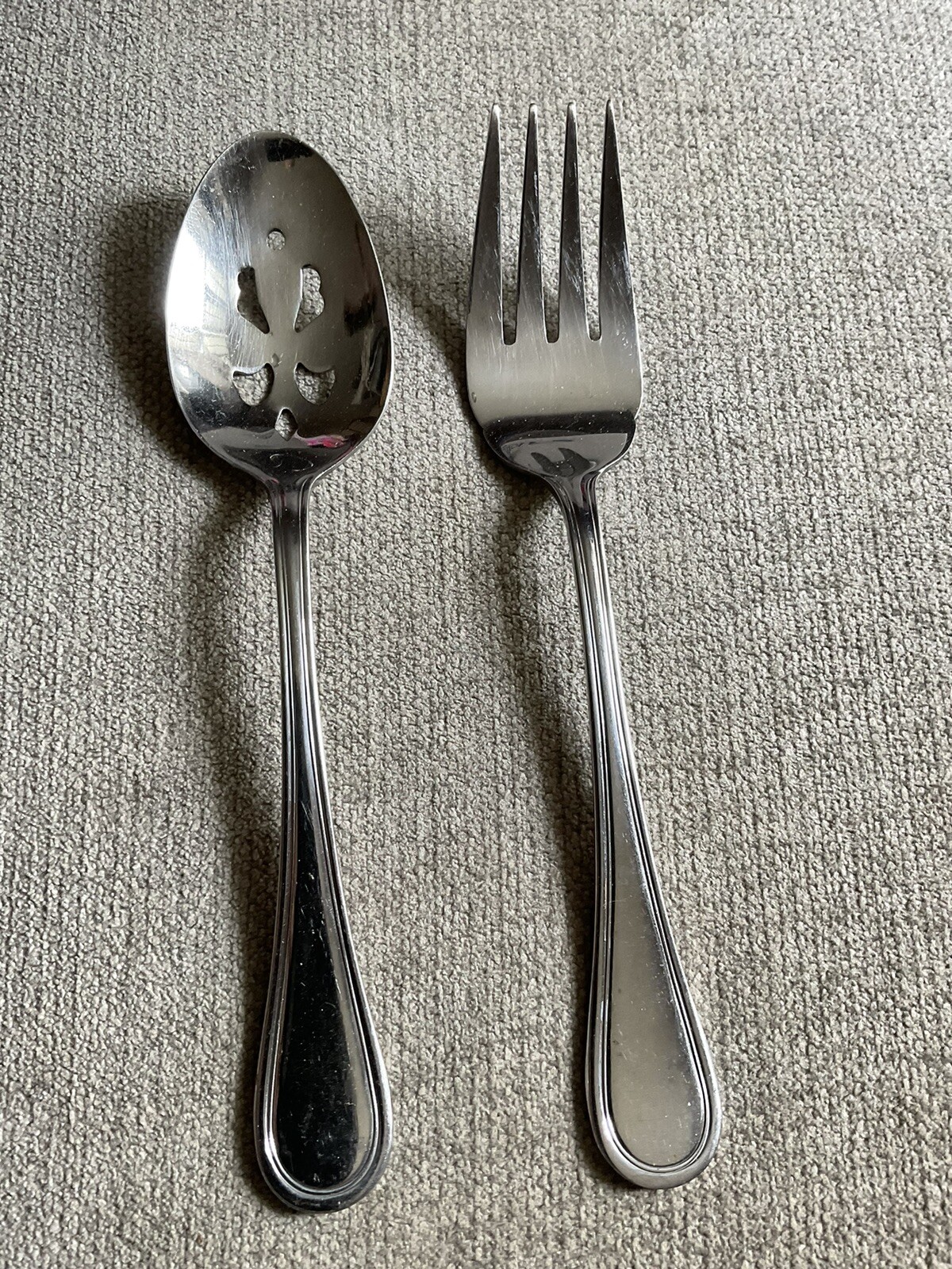 Wallace Slotted Serving Spoon & Fork Royal Thread 8.5” See Pics Replacement