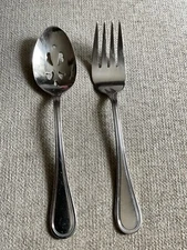 Wallace Slotted Serving Spoon & Fork Royal Thread 8.5” See Pics Replacement
