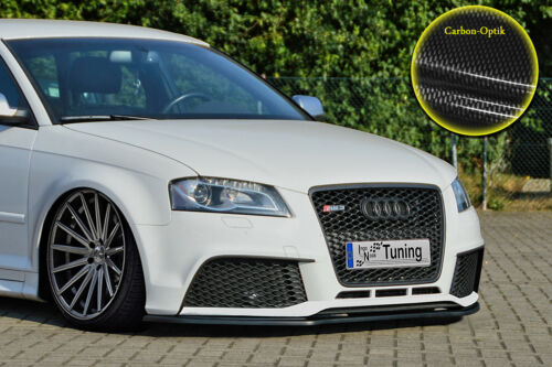 Spoilerschwert Frontspoiler aus ABS für Audi RS3 8P Sportback ABE Carbon Optik - Bild 1 von 2