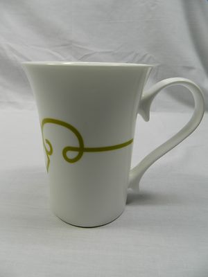 WHITE 2014 STARBUCKS FLARE RIM COFFEE MUG CUP YELLOW GREEN DIAMOND DESIGN  11OZ | eBay