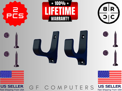 2 PCS Gun Rack Shotgun Hooks Rifle Hangers Archery Bow Wall Mount Storage