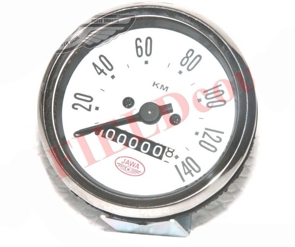 Jawa Cz Motorrad Tachometer Tacho 0 - 140 Km/H Speedo Weiß Gesicht S2U-image
