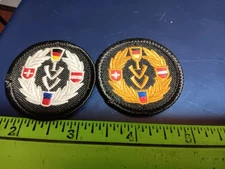 LOT OF 2 SMALL FOREIGN MILITARY PATCHES- SEW ON (25-1217)