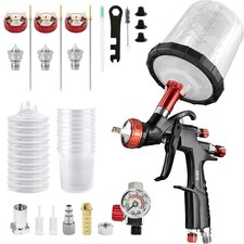 A610 Lvlp Air Spray Gun 1.31.72.0mm Nozzles R500 Paint Guns W 10x Mixing Cup