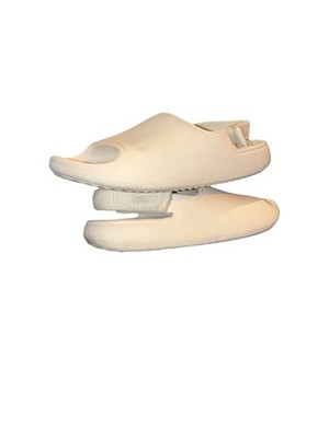 Cat & Jack Girls White Slide Sandals Hook & Loop Open Toe Flat Size 1