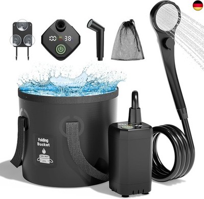 Mytrix 2024 Upgraded Portable Camping Shower Full Set, 6000mAh Rechargeable