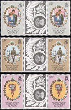 Falkland Islands #324-326 MNH gutter pairs
