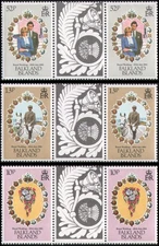 Falkland Islands #324-326 MNH gutter pairs