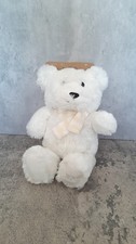 Next Teddy Bear Plush Soft Toy Comforter White Striped Yellow Knitted Scarf 2013