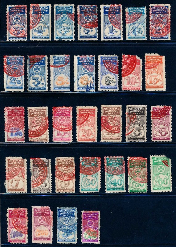 99c Start! Australia, 1939 Queensland Revenues, Impressed Duty stamps (32)