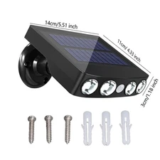 2Pack Solar Powered Wall Light Outdoor Garden Yard Motion Sensor Flood Security