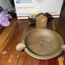 Antique Bronze Copper ? Ashtray combination match Book Holder Benedict  2327
