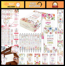 40 Pcs Spanish Christian Gifts Set - Notebooks  Bible Verse Pens for Women, Eas