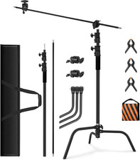 Heavy Duty C Stand Stainless Steel 10.8ft with Boom Arm Adjustable Photography