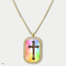 Stunning Colorful Jesus Christ Crucifix Cross Fashion Pendant Necklace Chain Gra