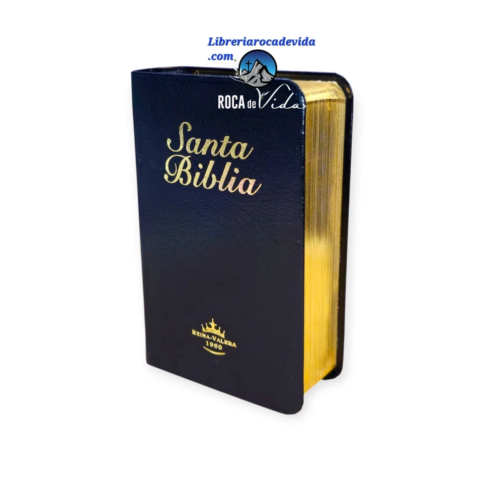 BIBLIA MINI BOLSILLO IMI PIEL NEGRO REINA VALERA 1960 CANTO DORADO - Image 3 of 4