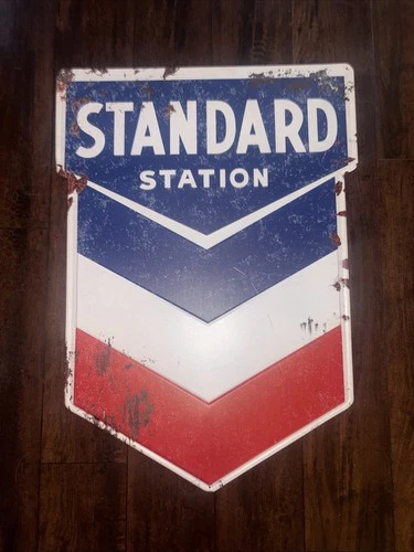 Standard Gas Station Sign Oil Garage Tools Parts Vintage Style Wall Decor 35”