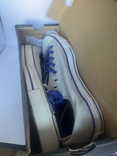 Converse All Star, Chuck Taylor, Llow Top, Gray W/ Blue, 131811F Size 13, Shoes - Picture 9 of 9