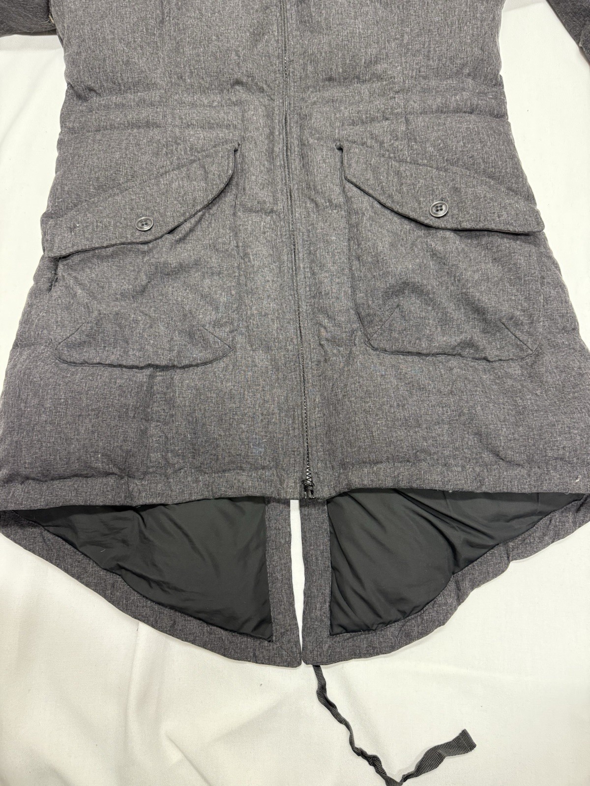 Bomboogie Gray Down Jacket Mid Length Hooded  Coa… - image 17