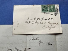 1924 SEATTLE WA LETTER RE CHINA MAN +! ORANGE CA RANDELL ! LOCAL CONTENT L@@K !!