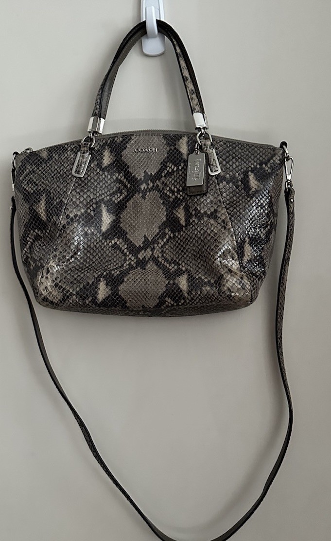 Coach Madison Kelsey Satchel Python Embossed Leat… - image 2