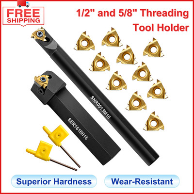 Metal Lathe Cutting Tools - 1/2 and 5/8 inch Threading Tool Holder Boring Bars