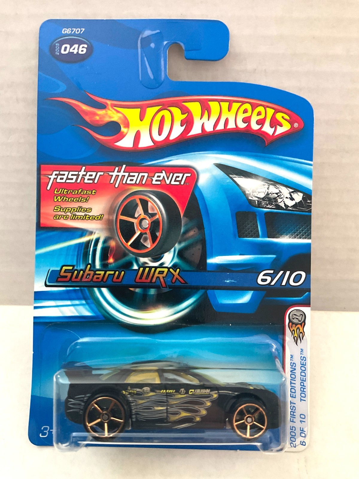 2005 Hot Wheels SUBARU WRX - Faster Than Ever FTE - Black, First Editions #046