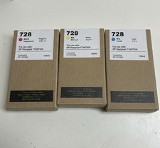 3 Cartouches d'Encre 728 pour HP DesignJet (130ml) - Magenta / Yellow / Cyan