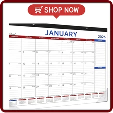 2026 Desk Calendar - Large Desk Calendar 2026, Jan 2026 - Dec 2026, 12 Months Ca