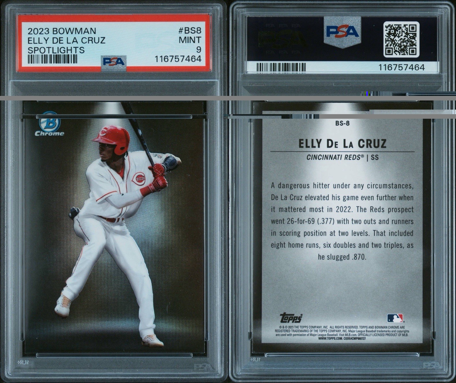 2023 Bowman Elly De La Cruz Bowman Spotlights #BS-8 (RC) Reds PSA 9