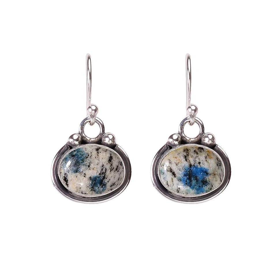 K2 Blue Azurite 925 Sterling Silver Earring, Christmas Gift, Gift For Her E13520 - Image 4 of 4