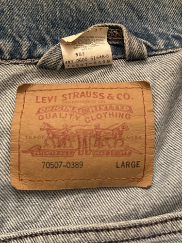 Levi's 70507-0389 Vintage 1990s Denim Trucker Jacket Large Blue 100% Cotton by Levi's, Size L, $35 - Photo 9