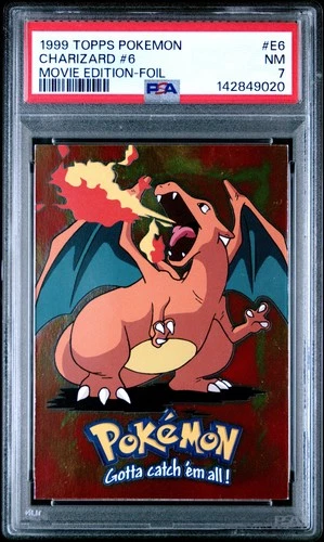 1999 TOPPS POKEMON THE MOVIE EDITION FOIL #E6 CHARIZARD #6 PSA 7