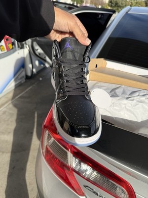 Air Jordan Black Clear Light Blue and Purple Mens High Top Sneakers Size 11 New