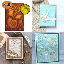Shells Background Embossing Folders Template for Card Making Scrapbooking Crafts