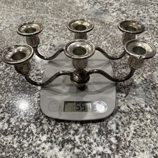 2x Weighted Cement Reinforced Sterling Silver Candelabra 550 Grams Total Weight