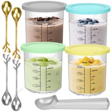 16OZ Replacement For Ninja Creami Pints & Lid Ice Cream Maker NC299 NC300 Series