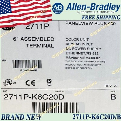 Brand New Sealed AB 2711P-K6C20D PanelView Plus Terminal US Free Ship