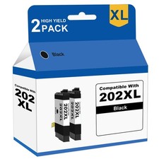 2-PK For Epson 202XL BK Ink Cartridges for Workforce WF-2860 Expression XP-5100