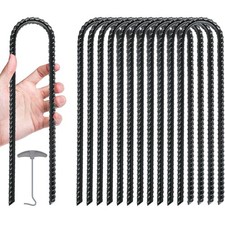 Trampolines Wind Stakes 16 Pack 12 Inch with T Hook, 0.3 Inch Thick Heavy Dut...