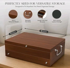 Premium Flatware Chest For 12+ Sets | Anti Tarnish Silverware Storage For Ful...