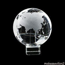 40mm World Globe Earth Sphere Etched Frosted Crystal Glass Ball Home Design
