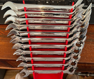 Snap-on SAE 4 Way Angle Open End Wrench Set 3/8'' - 1'' 11pc VS807B+4 USA SAVE$$