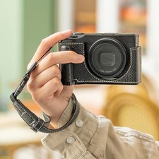 For Ricoh GR4 Camera Bag Leather Dock Case Base Protection Cover shell black