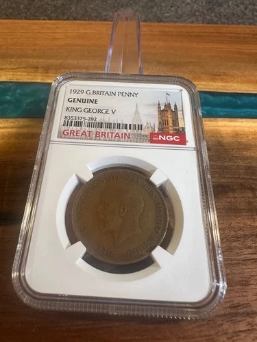 🇬🇧 1929 Great Britain Penny -King George V-NGC GENUINE -NGC Cert