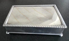 Comò uomo vintage Friedman Silver Co. placcato argento, piedi, foderato