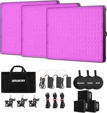 3 Pack Aputure P60C RGBWW Full Color Video Panel Light 2500K-7500K 60W w case