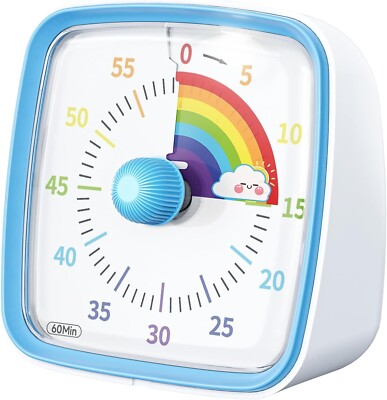 Yunbaoit Visual Timer with Night Light, 60-Minute Rainbow Countdown Timer for Ki